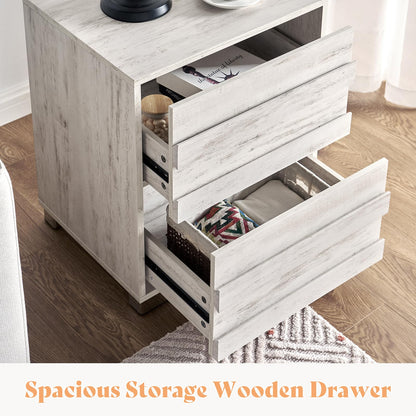3 Piece Bedroom Set-K-Distressed White