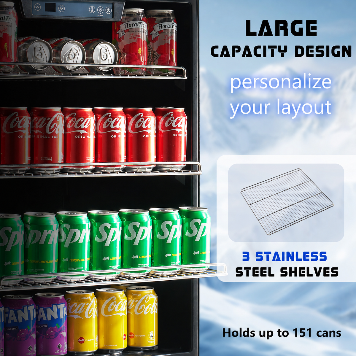 Beverage Refrigerator with Glass Door-24 Inch - Single Zone-Beverage Fridge