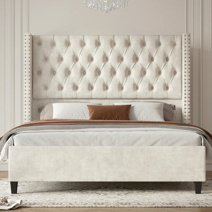 Fairfax Queen Bed Frame Amerlife-Cream