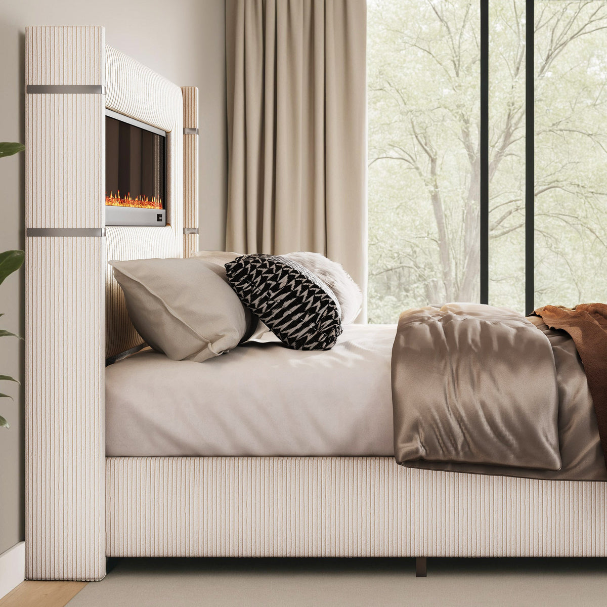 Chambers Bed Frame with Fireplace Amerlife-CM