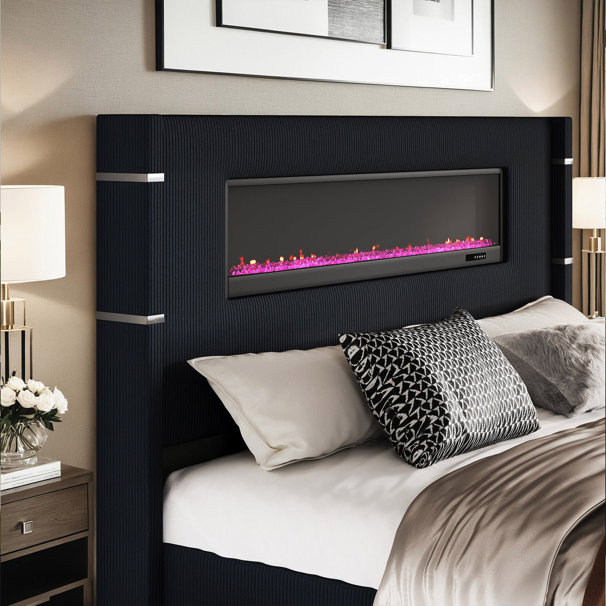 Chambers Bed Frame with Fireplace Amerlife-KH