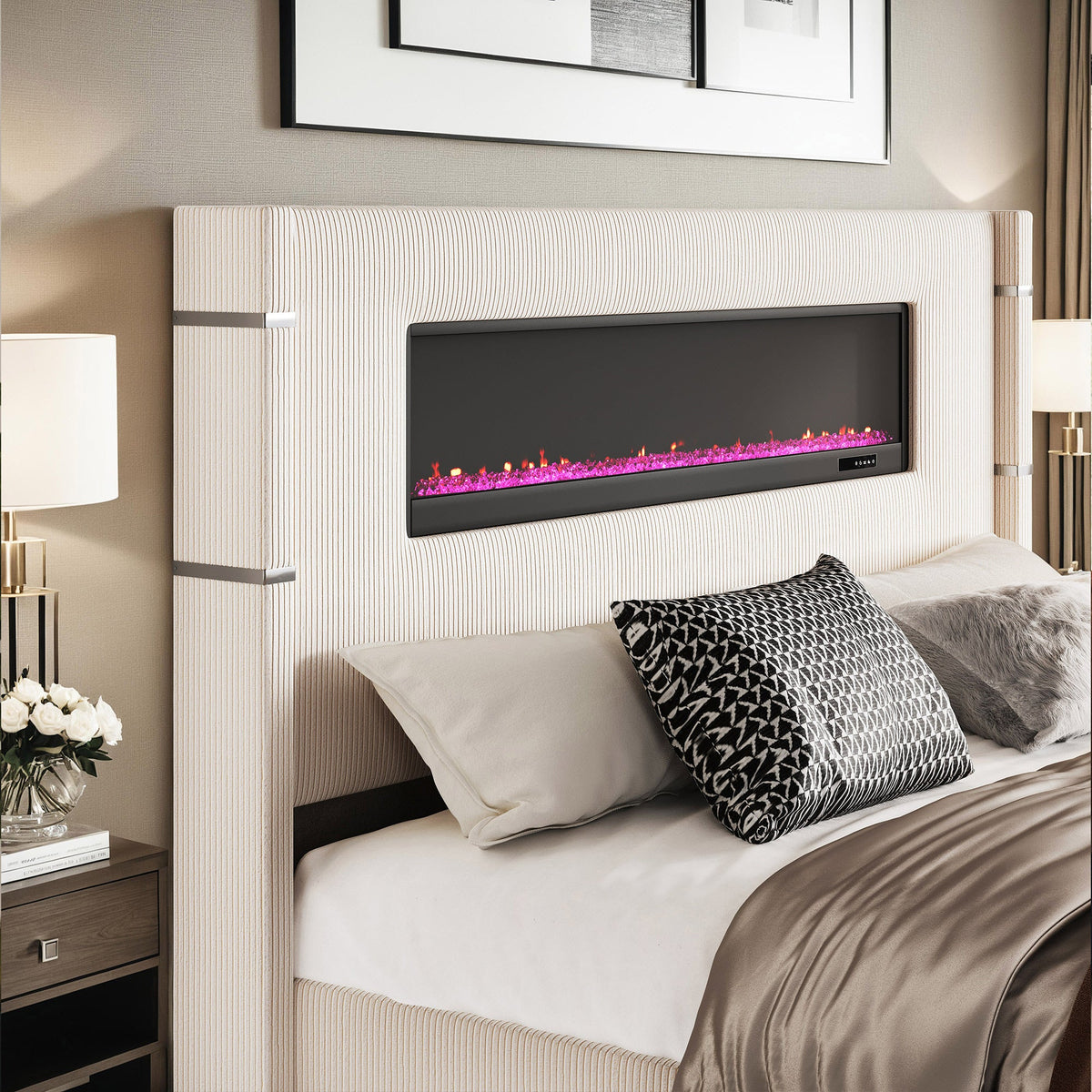 Chambers Bed Frame with Fireplace Amerlife-KM