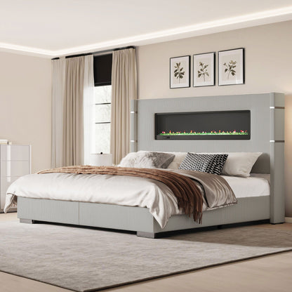 Chambers Bed Frame with Fireplace Amerlife-KS