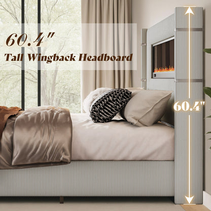 Chambers Bed Frame with Fireplace Amerlife-KS