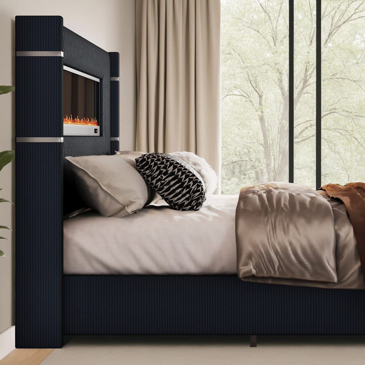 Chambers Bed Frame with Fireplace Amerlife-QH