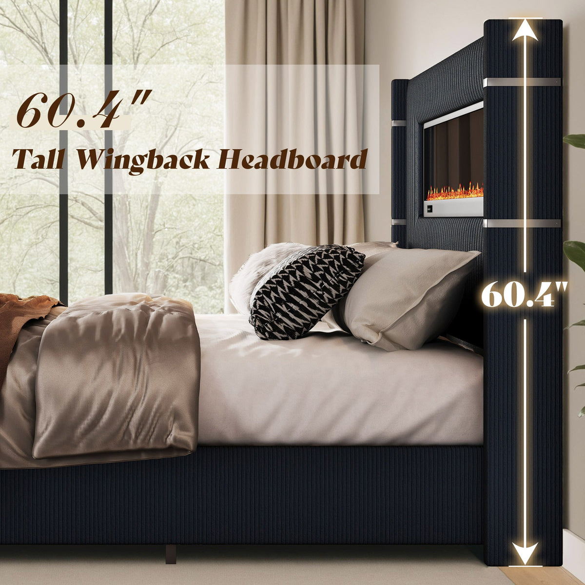 Chambers Bed Frame with Fireplace Amerlife-QH