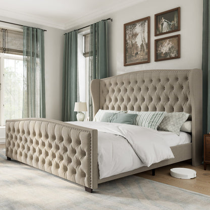 McCarthy California King Bed Frame Amerlife Beige
