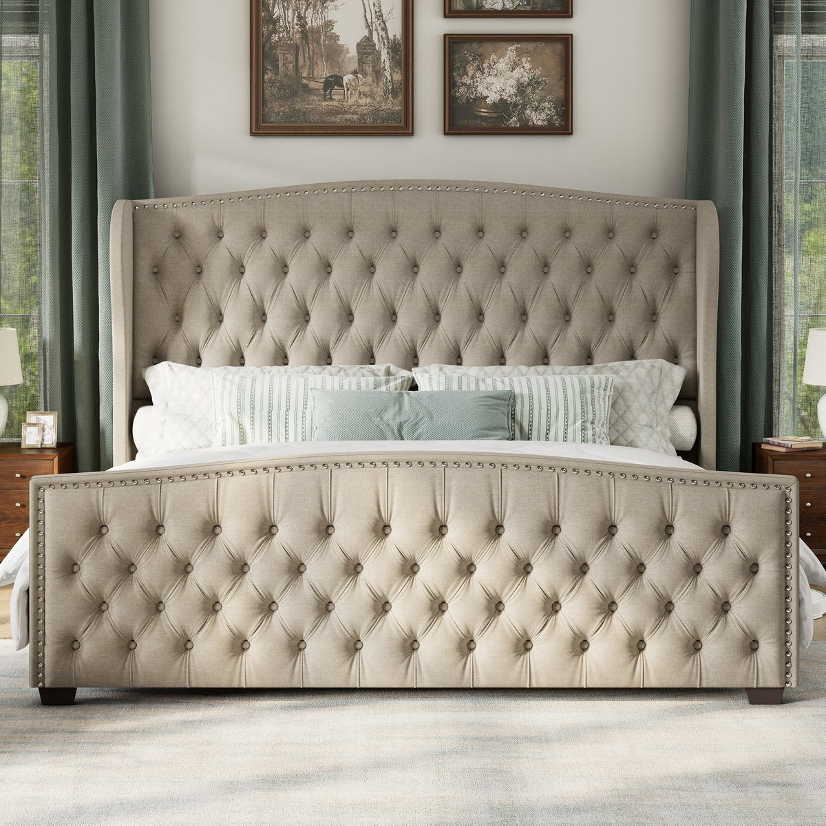McCarthy California King Bed Frame Amerlife Beige