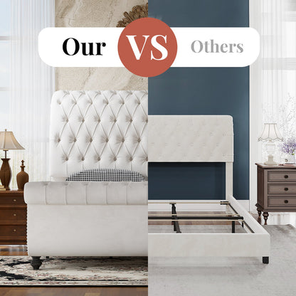 Windsor Sleigh Bed Frame Amerlife-Q White