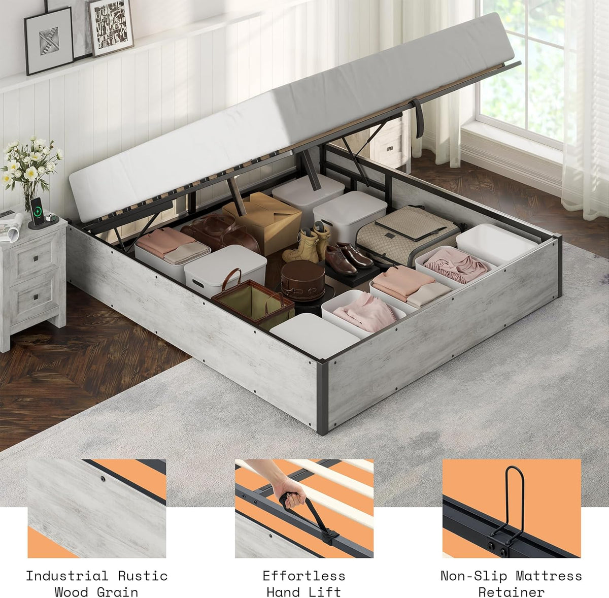 Cody King Lift Storage Bed Amerlife