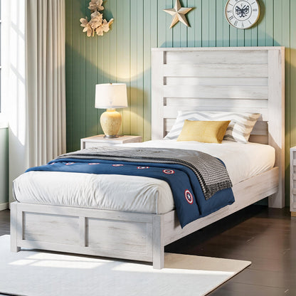 Sequoia Twin Farmhouse Bed Frame Amerlife Distressed White