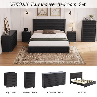 Sequoia 2-Piece Farmhouse Bedroom Set Queen Black