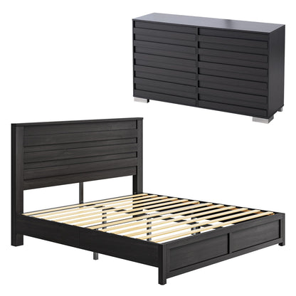 Sequoia 2-Piece Farmhouse Bedroom Set Queen Black