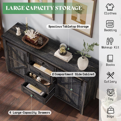 Alderman Farmhouse Storage Bedroom Set Amerlife Black Oak