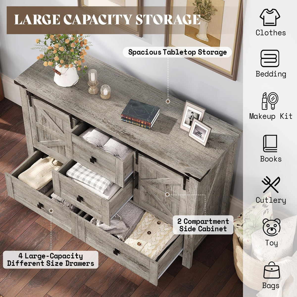 Alderman Farmhouse Storage Bedroom Set Amerlife Light Rustic Oak
