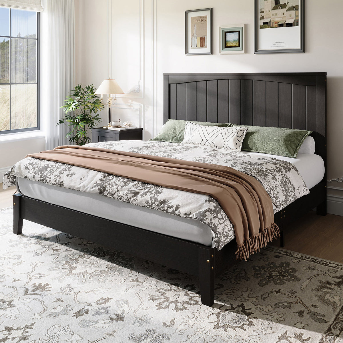 Sanderson Solid Wood Bed Frame -FULL / BLACK