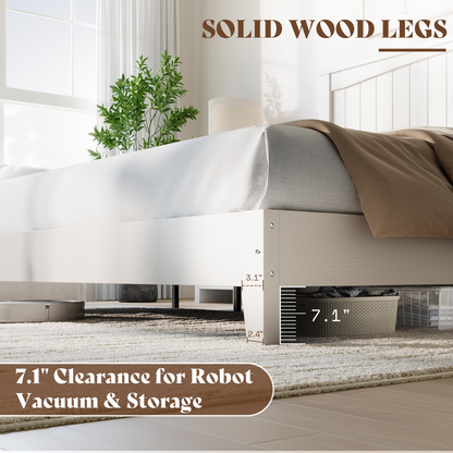Sanderson Solid Wood Bed Frame -FULL / WHITE