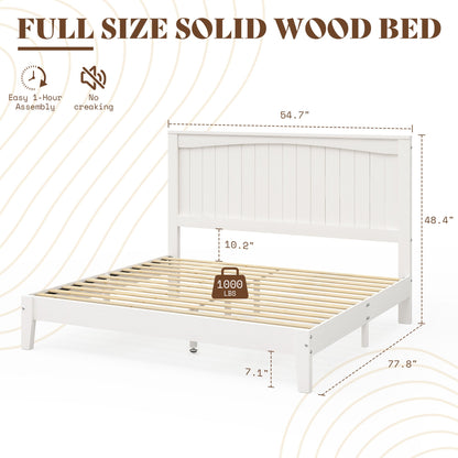 Sanderson Solid Wood Bed Frame -FULL / WHITE
