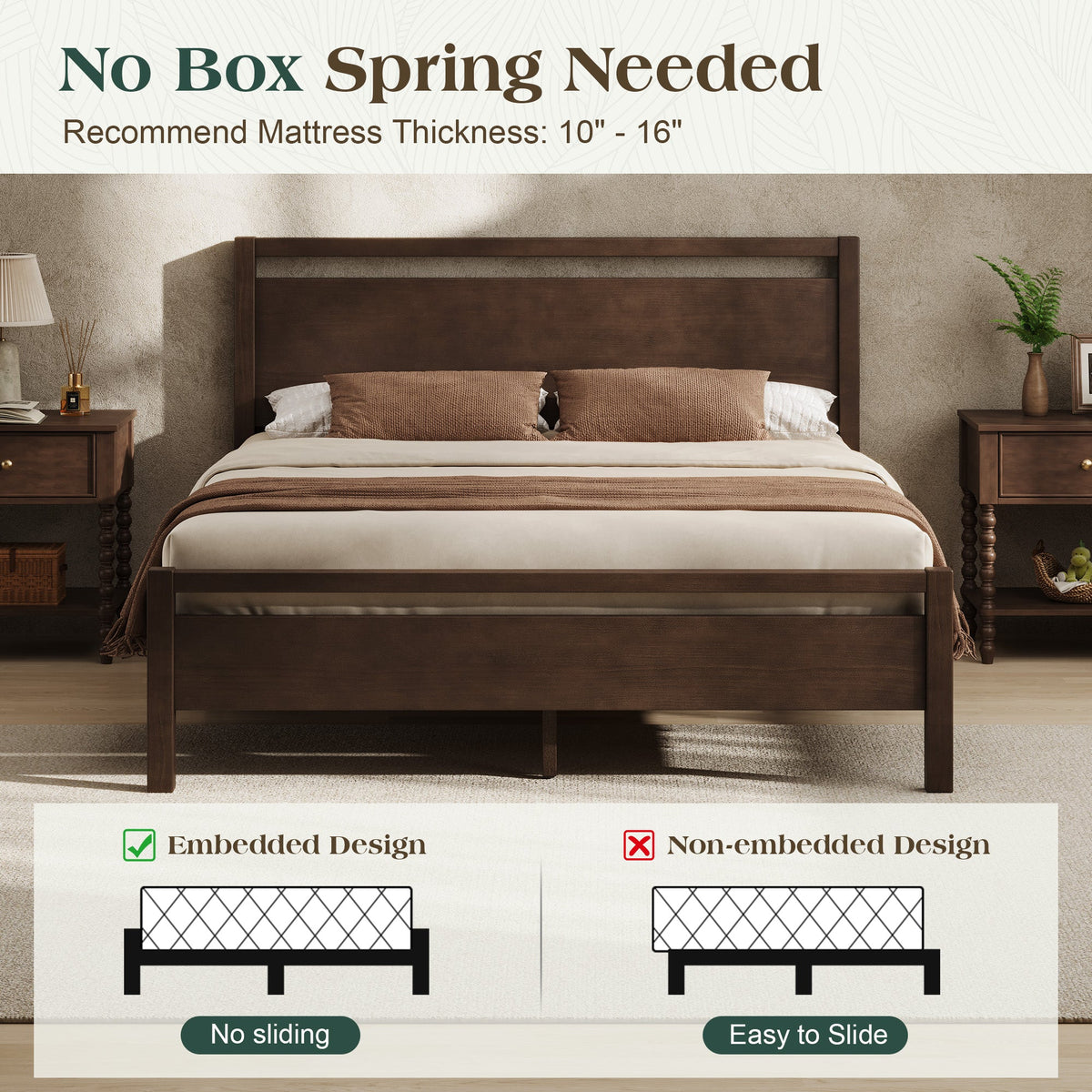 Void Solid Wood Bed - DW-Q