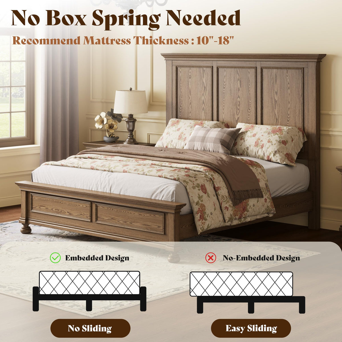 Bobbin Solid Wood Bedroom Set Amerlife 