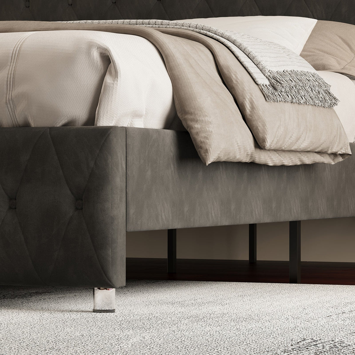 Hues LED Bed Frame-F-BLACK