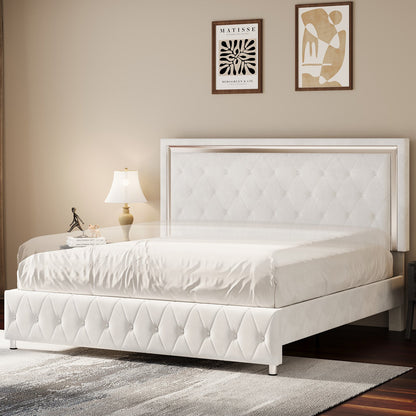 Hues LED Bed Frame-F-WHITE