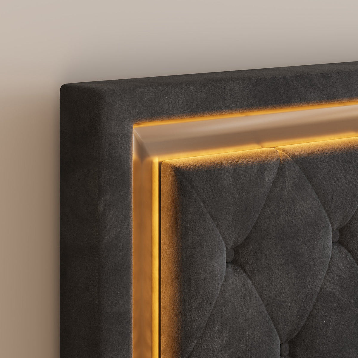 Hues LED Bed Frame-Q-BLACK