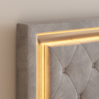 Hues LED Bed Frame-Q-GREY