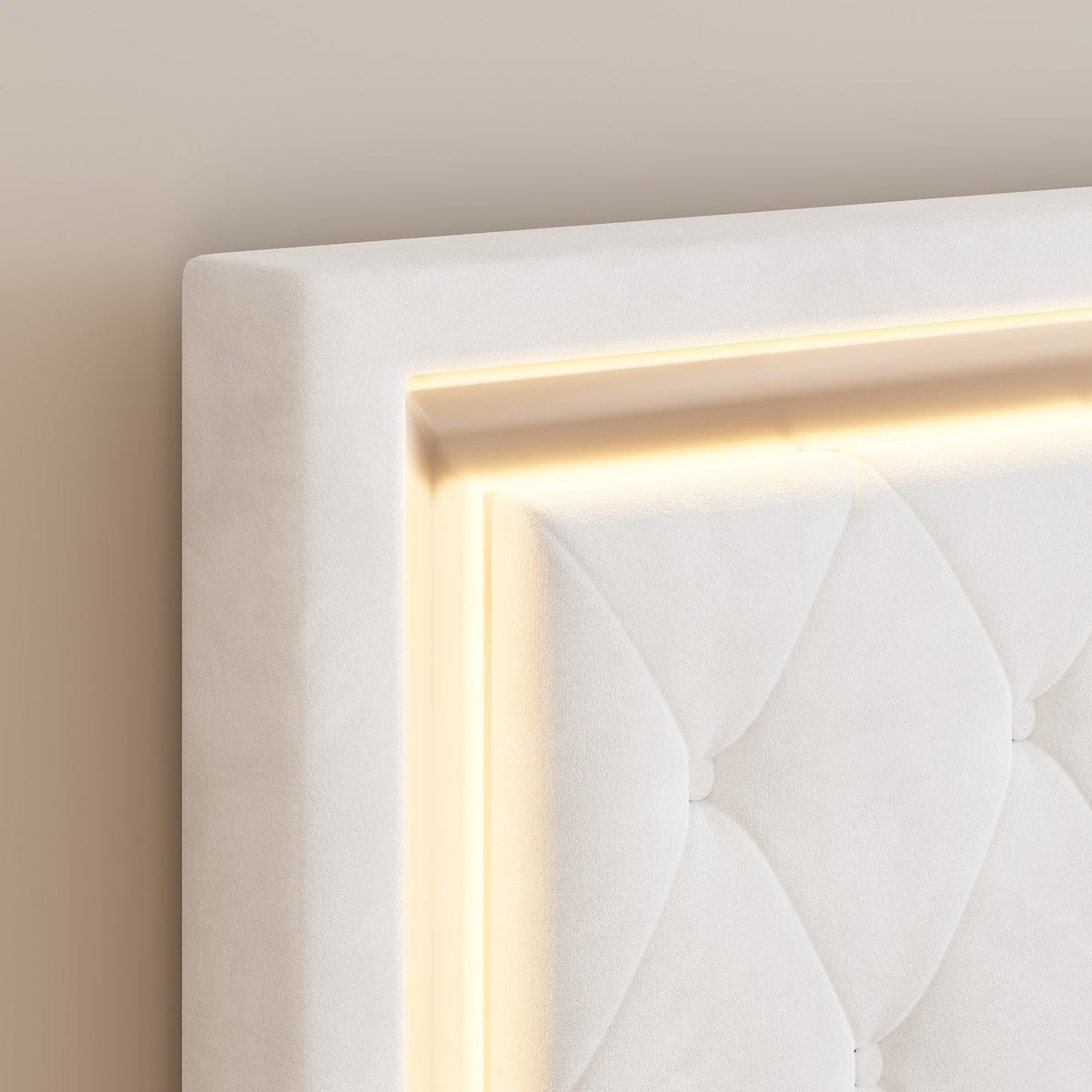 Hues LED Bed Frame-Q-WHITE
