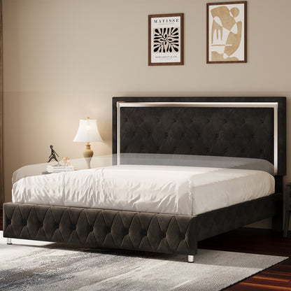 Hues LED Bed Frame-T-BLACK