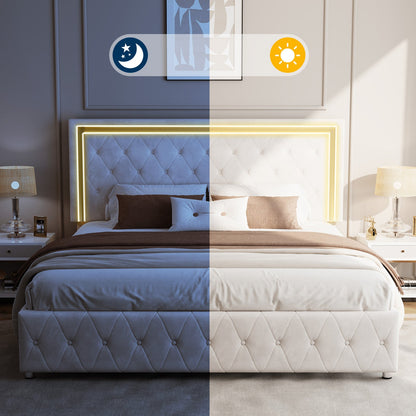 Hues LED Bed Frame-T-CREAM