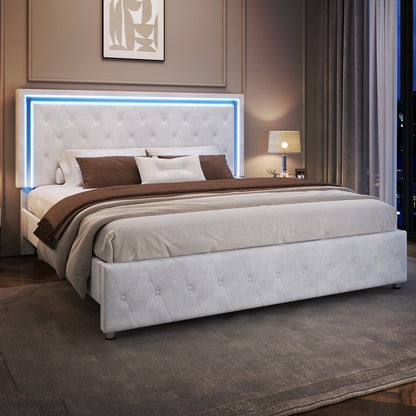 Hues LED Bed Frame-T-WHITE