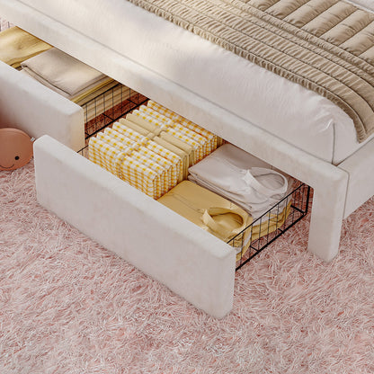 BUB025 LED Storage Bed Pink