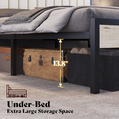Veltrix LED Storage Velvet Bed Frame Amerlife Queen / Black