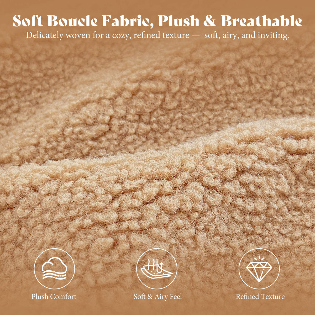 Clouds Boucle Upholstered Bed Frame Amerlife