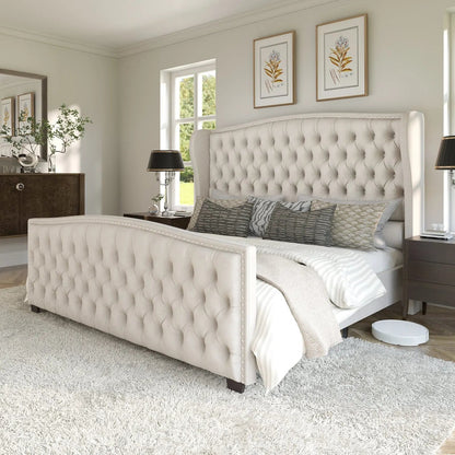 McCarthy California King Bed Frame Amerlife Cream