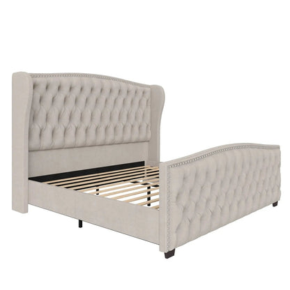McCarthy California King Bed Frame Amerlife Cream