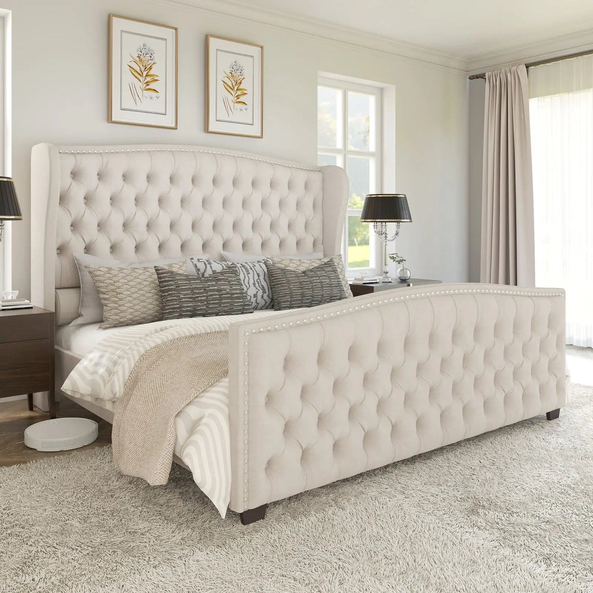 McCarthy California King Bed Frame Amerlife Cream