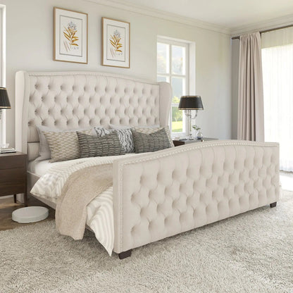 McCarthy California King Bed Frame Amerlife Cream