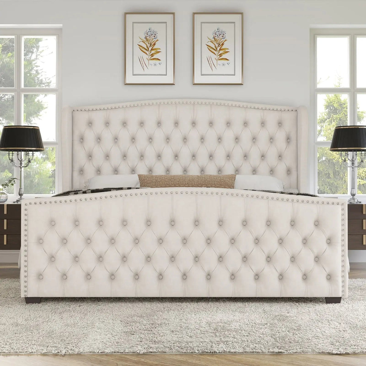 McCarthy California King Bed Frame Amerlife Cream