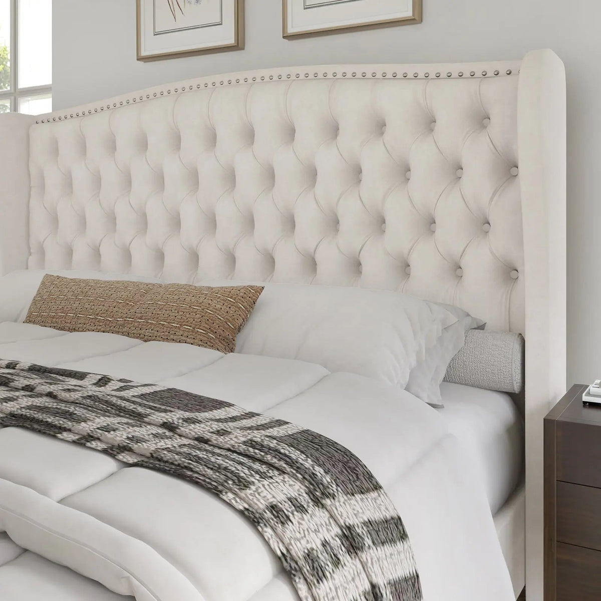 McCarthy California King Bed Frame Amerlife Cream