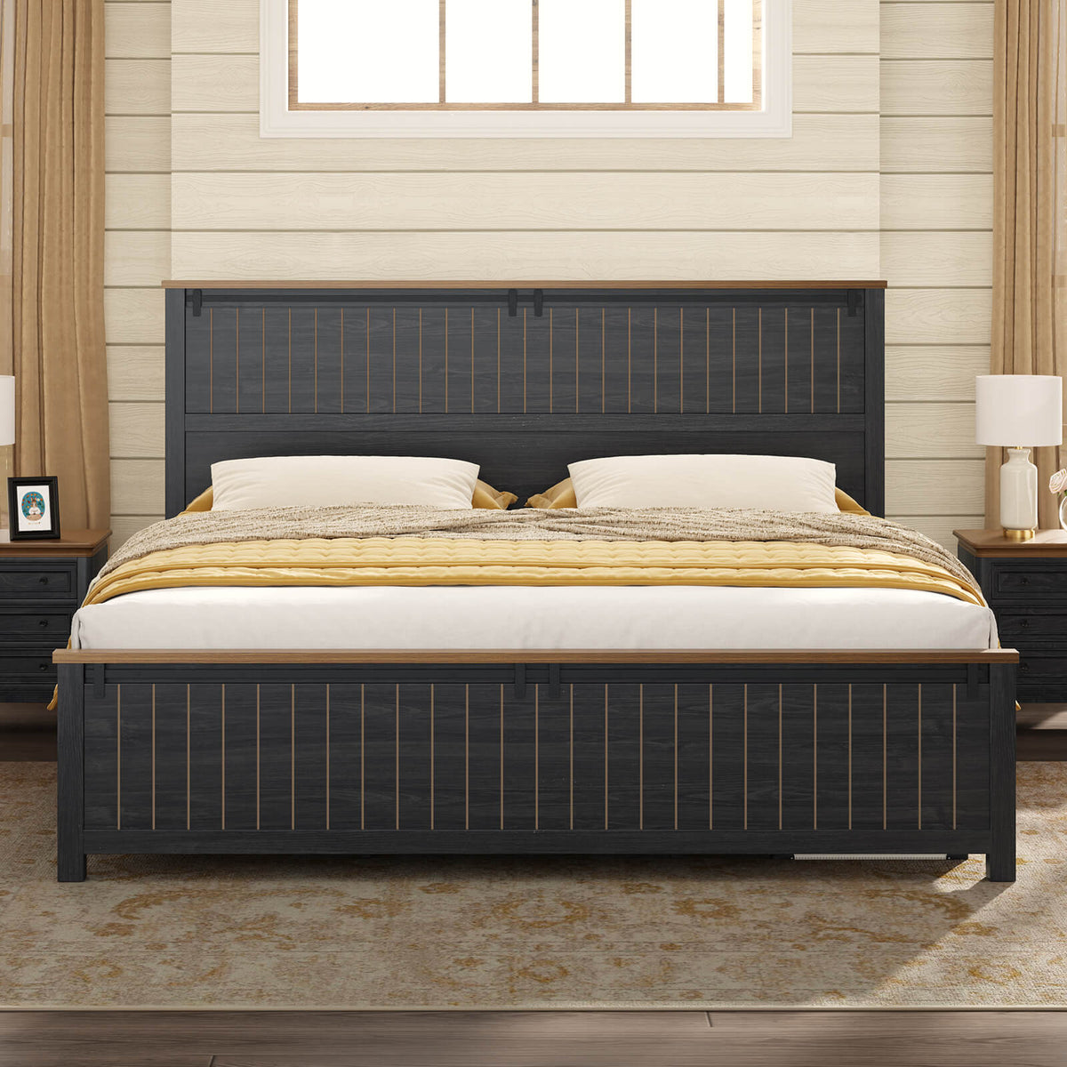 Tennyson Storage Wooden Bed Frame-Full(Black)