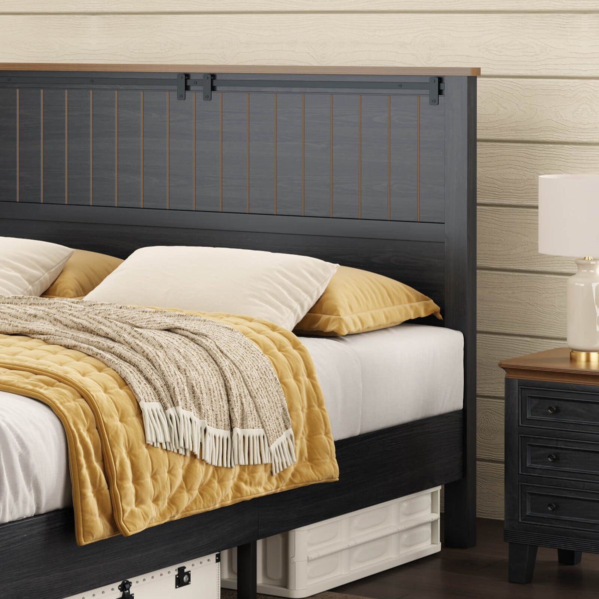Tennyson Storage Wooden Bed Frame-Full(Black)