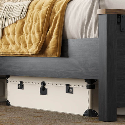 Tennyson Storage Wooden Bed Frame-Queen(Black)