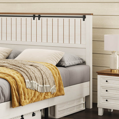 Tennyson Storage Wooden Bed Frame-Full(White)