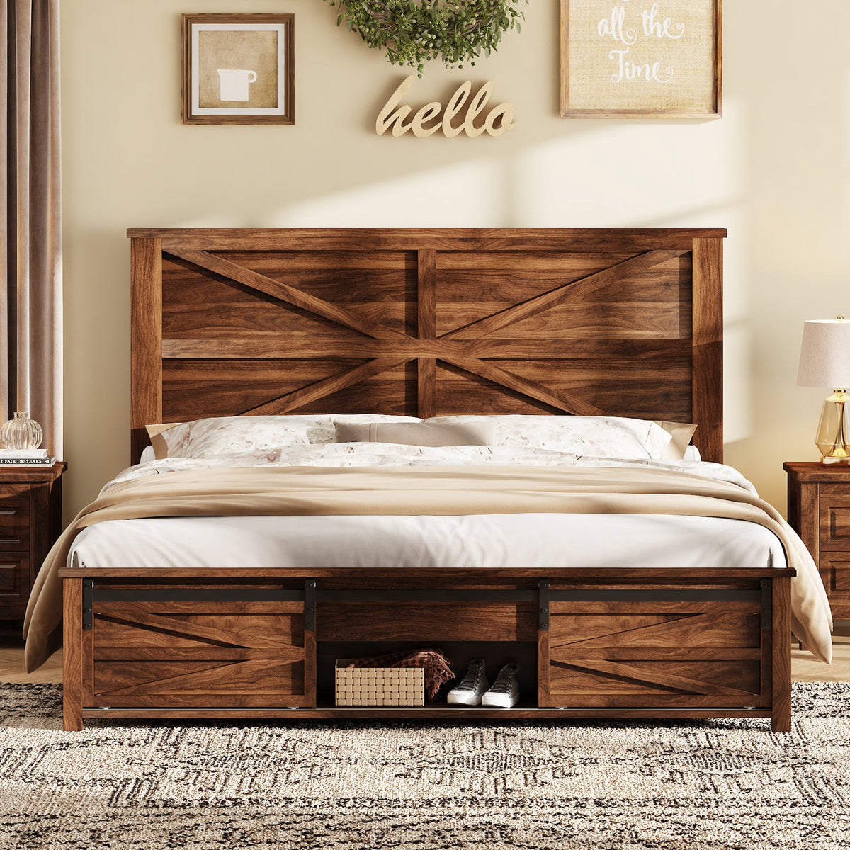 Barrow Bed Frame - Full / Red Brown