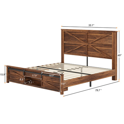 Barrow Bed Frame - Full / Red Brown