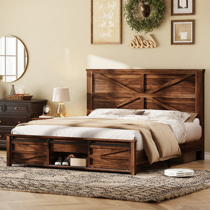 Barrow Bed Frame - King / Red Brown