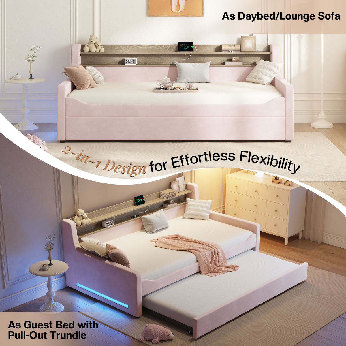 Bouff Bed Frame - Pink