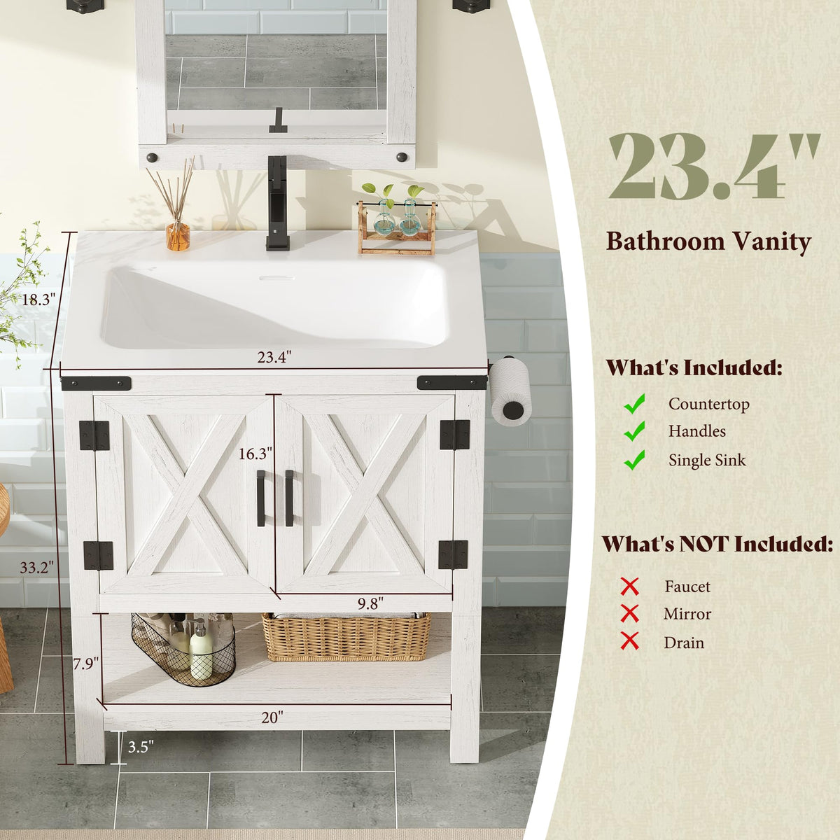 Calverton Antique White 24”
